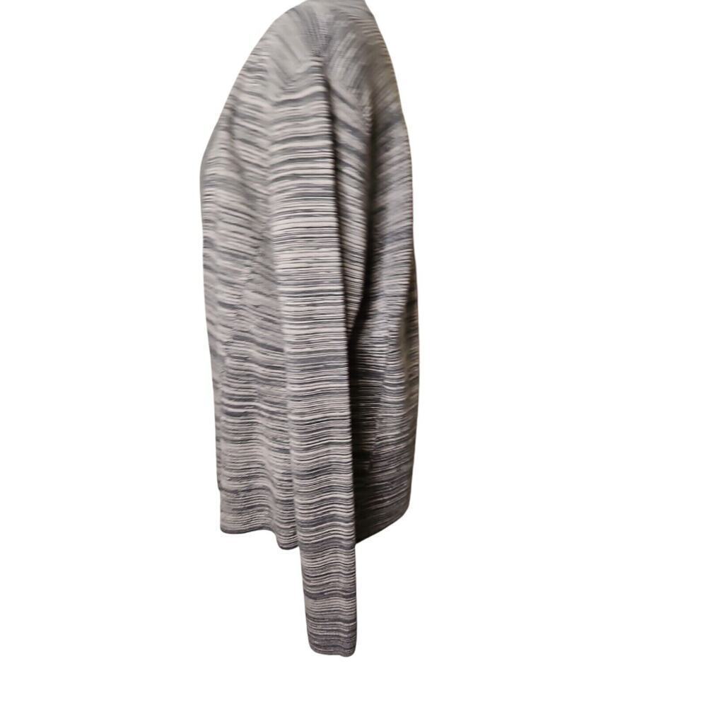 Eileen Fisher Tencel Organic Cotton Notch Cardigan Heather Gray Maple Oat Sz L - Picture 6 of 7